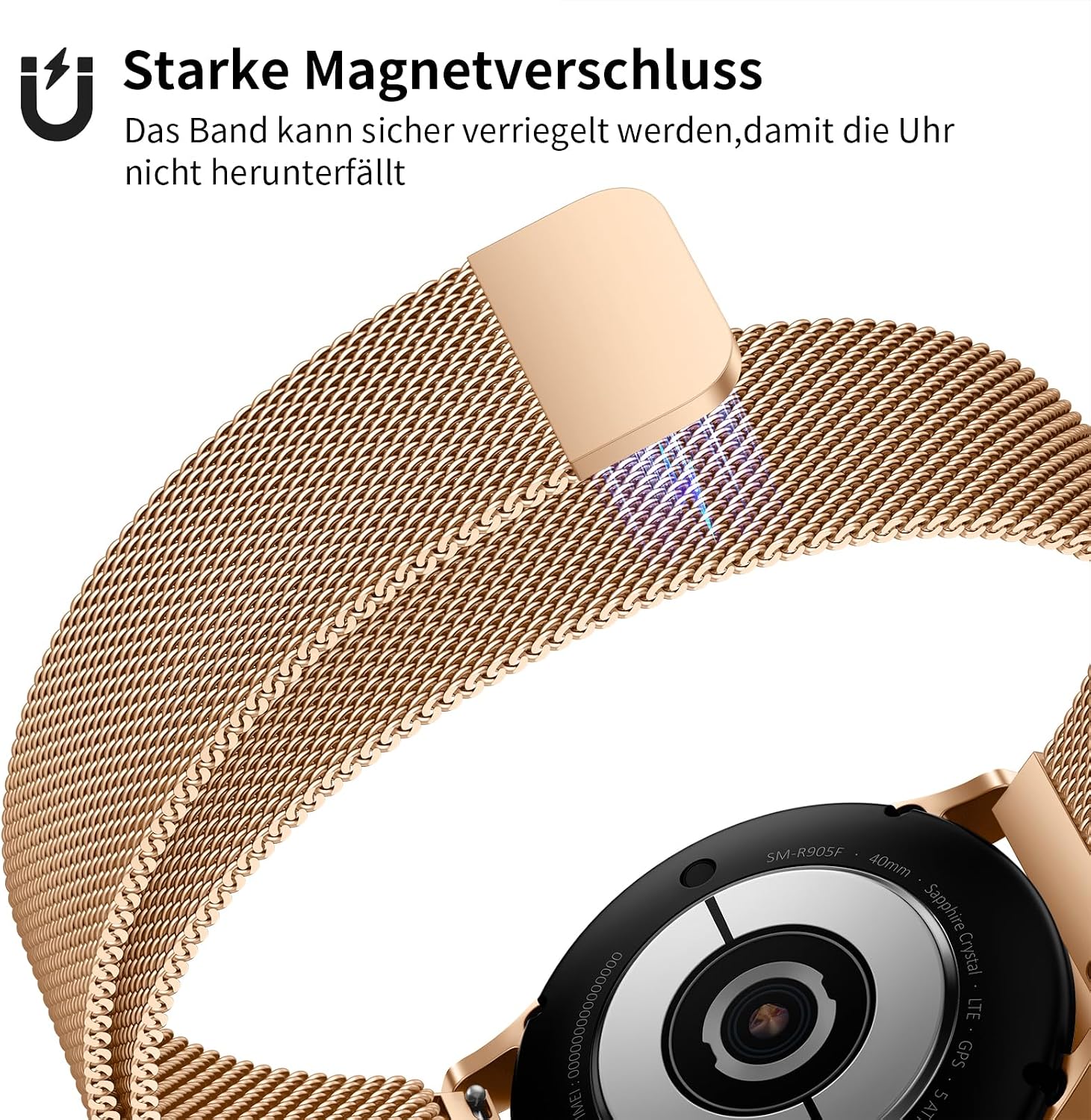 Edelstahl Mesh Uhrenarmband Metall Ersatz Armband Magnetverschluss Smartwatch Schnellverschluss Watch Uhren Ersatzband Für Damen Herren