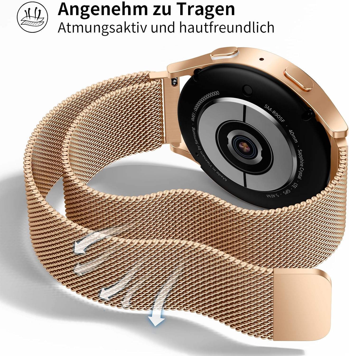 Edelstahl Mesh Uhrenarmband Metall Ersatz Armband Magnetverschluss Smartwatch Schnellverschluss Watch Uhren Ersatzband Für Damen Herren