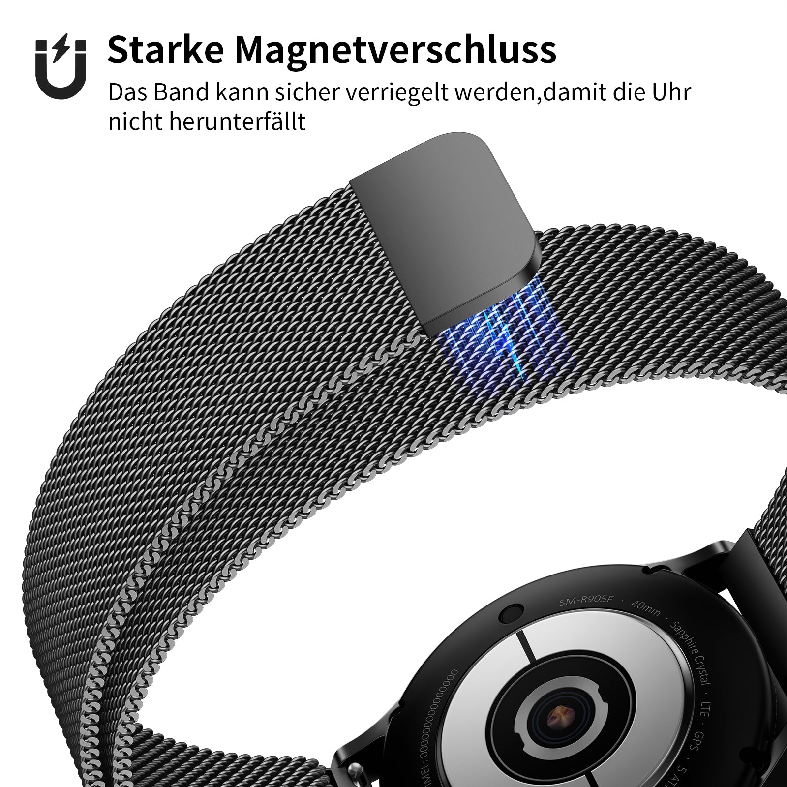 Edelstahl Mesh Uhrenarmband Metall Ersatz Armband Magnetverschluss Smartwatch Schnellverschluss Watch Uhren Ersatzband Für Damen Herren